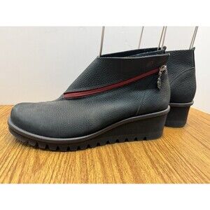 Loints of Holland Womens Black Leather Fusion Ankle Boots Size 40 US 8-8.5